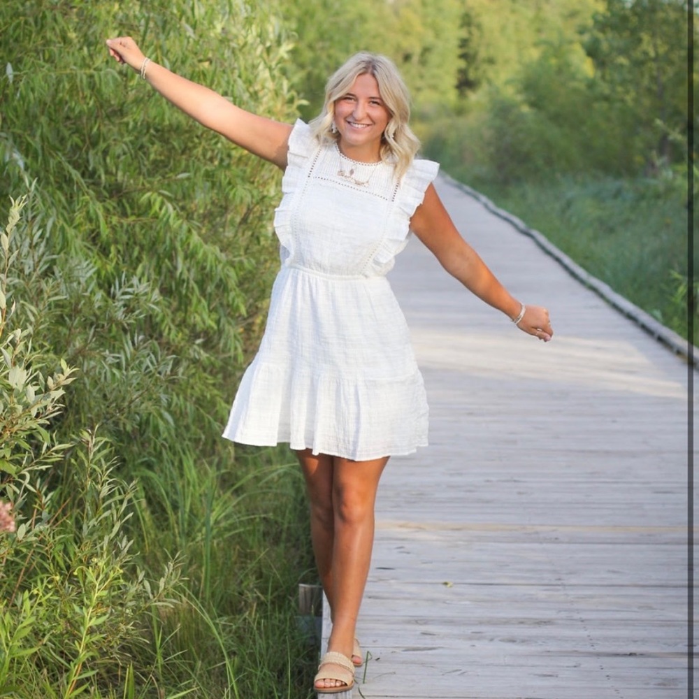 Wild Fable White Ruffle Dress - Picture 3 of 5